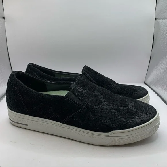 SALVIA black fabric platform loafers KERN COW SUEDE snake print size EU 40 US 9 - Picture 1 of 11